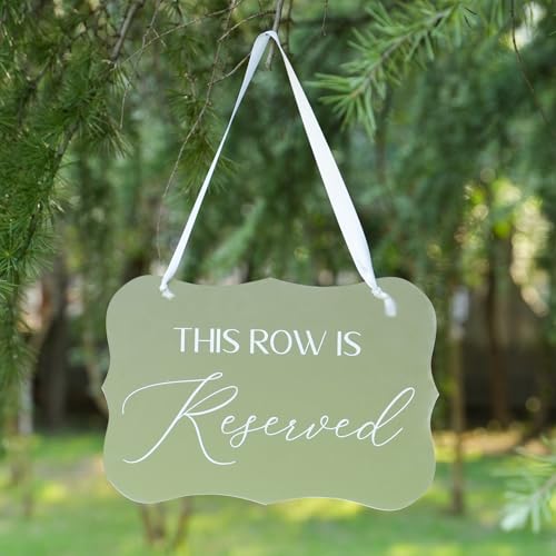2 Pack This Row Is Reserved Sign for Wedding Set Frosted Acrylic Wedding Ceremony Seating Chairs Aisle Decor Table Signs