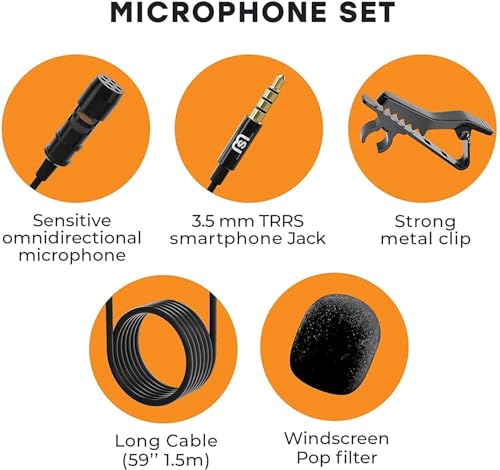Image of DDLC 3.5mm Wired Lapel Microphone for Video Recording | Mini Mike for Phone | Microphone for Recording | Smartphones | PCs & Laptops | Ideal for YouTube | Interviews| Vlogging | Podcasts (1.5M)
