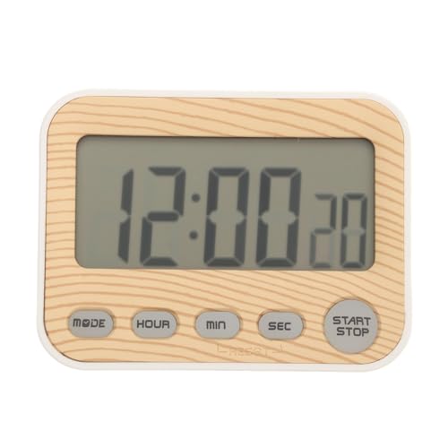 Temporizador de cocina original Woodgrain Temporizador digital preciso fácil de usar con diseño multifuncional para cocinar para estudiar el protocolo del aula material ABS