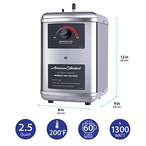 Image of American Standard ASH-210 Hot Water Dispenser, Includes Brushed Nickel Dual Handle Faucet 1300 Watts, 110v