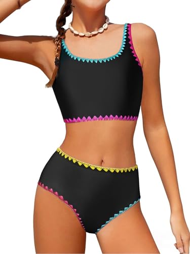 Teen Girls Swimsuits Two Piece Girls Bathing Suit Bikini Sets with Chest Pad Size 9-16 Years