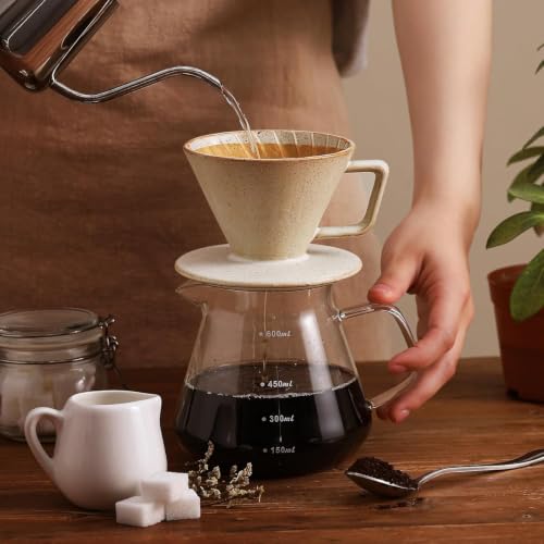 DOWAN Kaffeefilter Porzellan, Handfilter für 1–2 Tassen, Filtergröße 2 – Ansicht 6