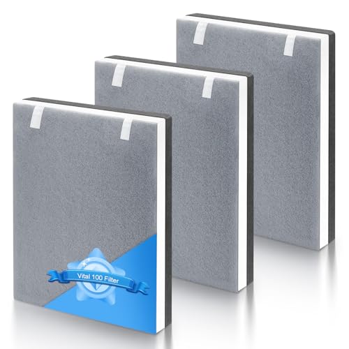 Image of 3 Pack Vital 100 Replacement Filter for LEVOIT Air Purifier | 3-in-1 HEPA and Activated Carbon Filter, Part Number Vital 100-RF