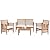 Outdoor Wood Sofa Set Patio Conversation Sets Acacia Patio Sofas Set with Thick and Soft Cushions Easy to Assemble Patio Furniture Set Natural Acacia Wood Compact and Sturdy Design Furniture Set