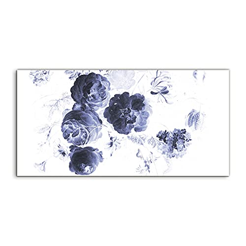Photo sur verre 140x70cm salon chambre art mural fleurs vintage