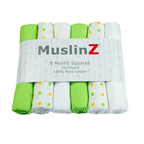 Muslinz - Paños de muselina (6 unidades), color verde Cover