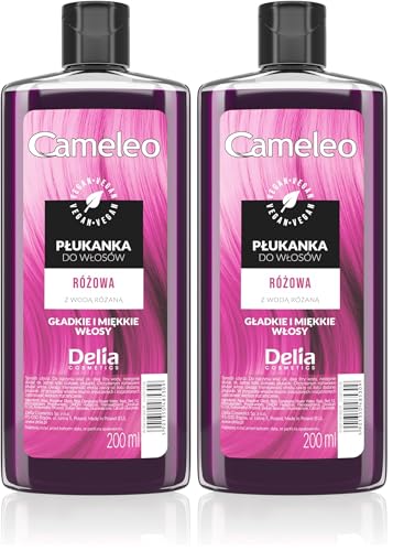 Cameleo – Rosa Haar-Toner mit Rosenwasser, KEIN Gelbstich, semi-permanente Haarfarbe – für blondes & graues Haar – Farbe & Pflege – parabenfrei | 200 ml (Packung mit 2)