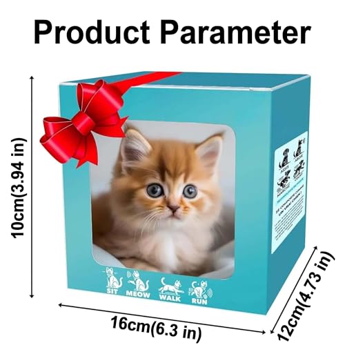 WuDLi Realistische Katze Roboter, Roboter-Katze, Mein realistischer Roboter Welpe Kätzchen Plüsch, Roboter-Katze, die wie echte Katzen handeln, 2025 Smart Kätzchen Spielzeug, das Kopf schütteln