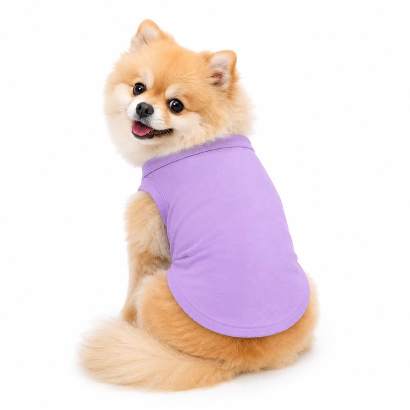 Petitebelle Plain Single Color Puppy Dog Shirt (Lavender, XXX-Large)