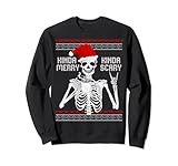 Kinda Merry Kinda Scary Ugly Christmas Sweater Skeleton Sweatshirt