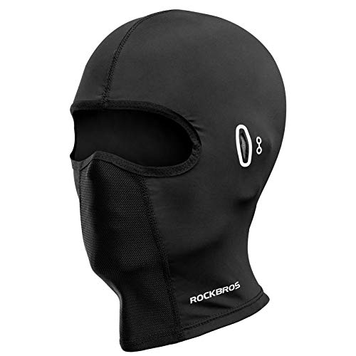 ROCKBROS Cagoule d'étéde Sport Moto Vélo Protection UV pour Homme Femme, Cache Cou Balaclava UPF 50+, Visage Bandanas pour Les Myopies Noir Gris Blanc
