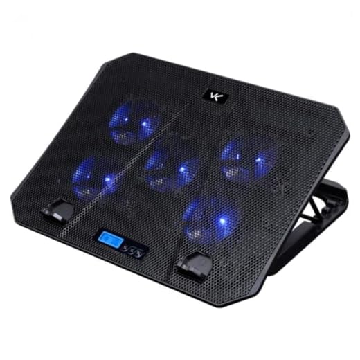 Vinik SUPORTE COM COOLER GAMER PARA NOTEBOOK/LAPTOP DE ATÉ 15.6" ICE COM 5 FAN LCD – CN300 – VINIK, Preto
