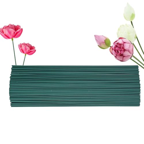 YIKUBO Green Florist Wire 2.2mm 30cm long Wire Starms Floristry Supplies for Bouquet Wrap Florist Crafts DIY Kits (30PCS)
