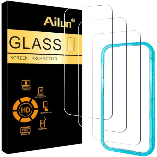 Ailun 3 Pack Screen Protector for iPhone 17 Pro [6.3 inch] with Installation Frame Tempered Glass Sensor Protection Dynamic Island Compatible Case Friendly