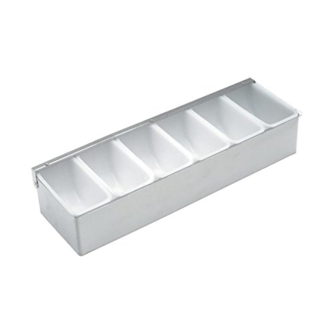 Genware NEV-014-6 Dispenser, Stainless Steel, 6 Compartment
