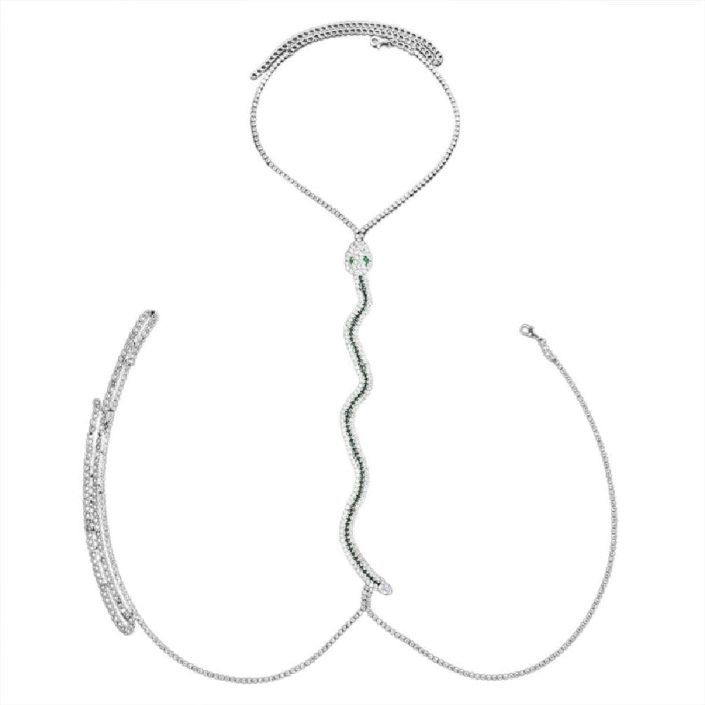LamalaBody Chain Fashion Snake Necklace Harness Body Jewelry Summer Bikini Sexy Body Chain Accessories For Women & Girl Body Jewelry Chest Chain Necklace Sexy Gold Silver Women