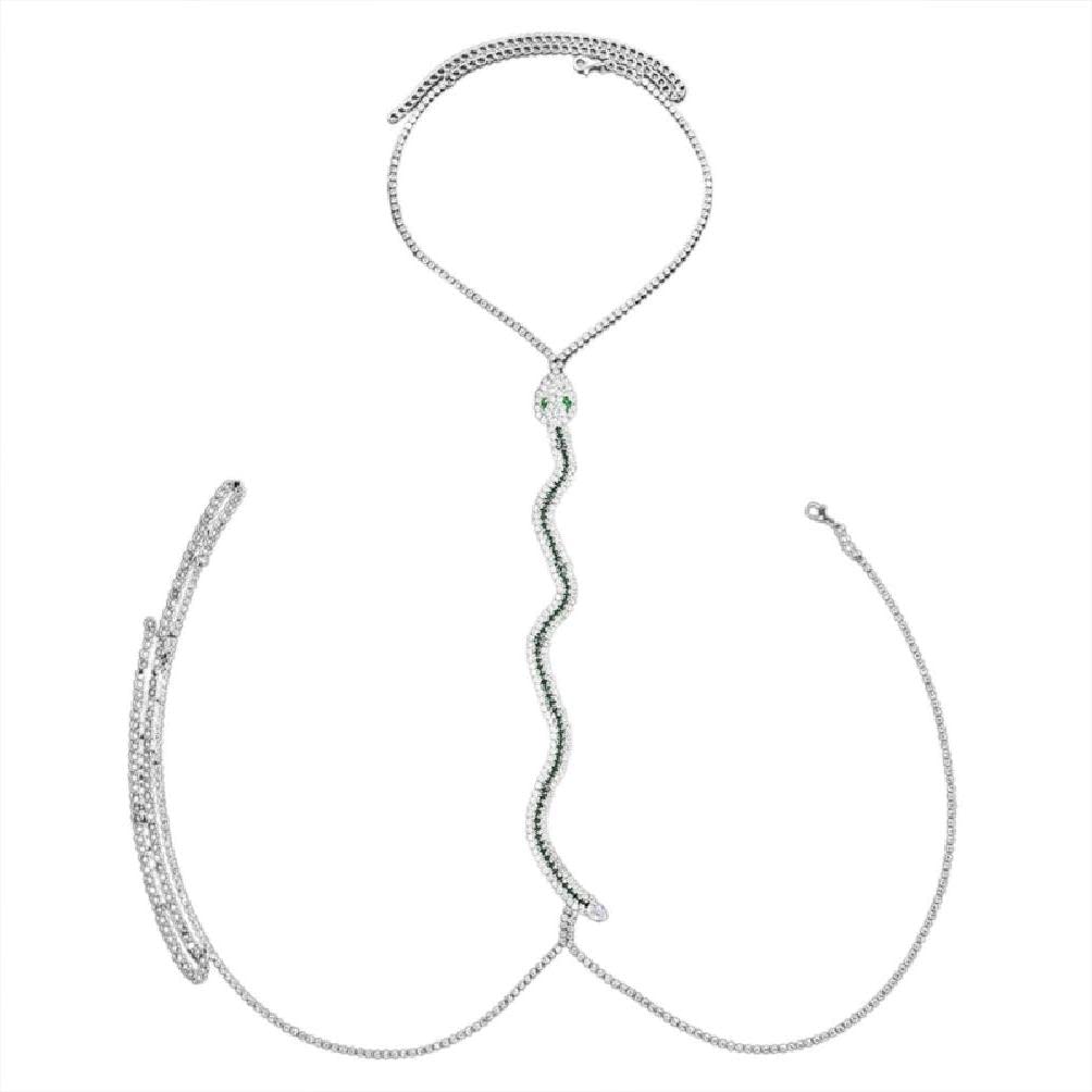LamalaBody Chain Fashion Snake Necklace Harness Body Jewelry Summer Bikini Sexy Body Chain Accessories For Women & Girl Body Jewelry Chest Chain Necklace Sexy Gold Silver Women
