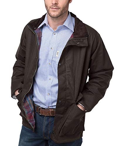 Rydale Men's Cawood Lined Waxed Cotton Wax Jacket Men's Coat for Walking or Shooting Olive