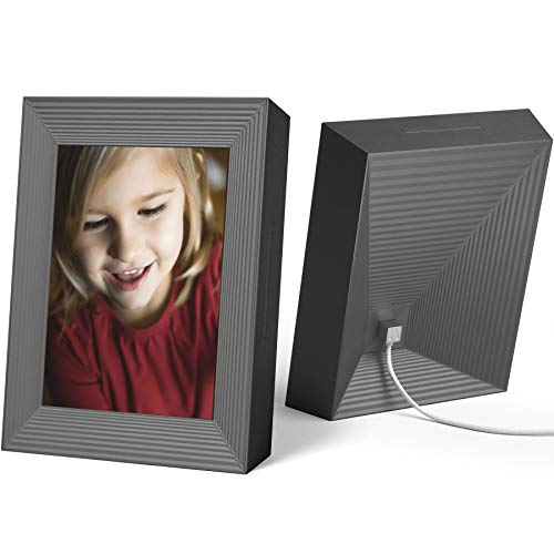 Aura Frames Digital Picture Frame Ultra HD Display - Free Unlimited Cloud Storage - Send 100k Pictures Instantly Via Aura App Share Photos with Family New Touch Bar Control WiFi Enabled Mason Frame