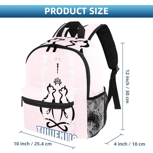 Sac à dos chats rose léger et ergonomique avec compartiments gourde