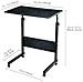 Standing Desk Adjustable Laptop Desk with Tablet iPad Slot Portable Desk for Laptop with Wheels Mobile Workstation Stand up Desks for Home Office (Black)