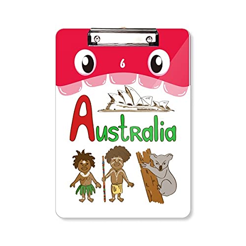 Bloc-notes A4 avec dossier à tête plate thématique symbole national Australie modèle historique