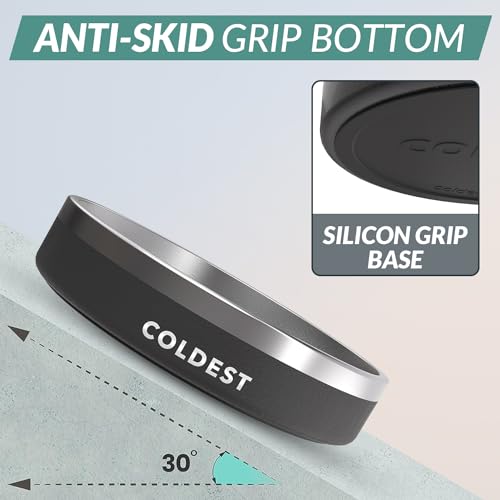 Coldest Dog Bowl - Anti Rust Metal, Non Slip, 3 Layers Insulated Stainless Steel Dog Bowls - Spill Proof & Heavy Duty - Water Bowl for Dogs, Cats & Pets, Dish Washer Safe (21 oz, Stealth Black) - Image 3