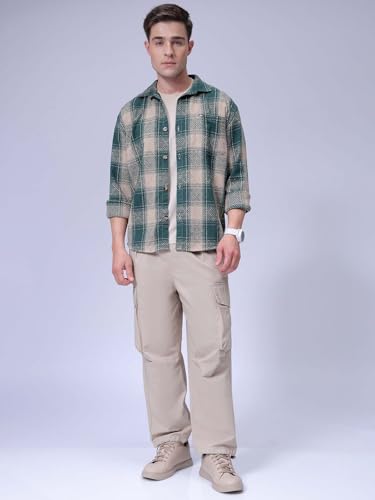 Image of The Indian Garage Co Men Relaxed Fit Checkered Full Sleeves Cutaway Collar Casual Shirt