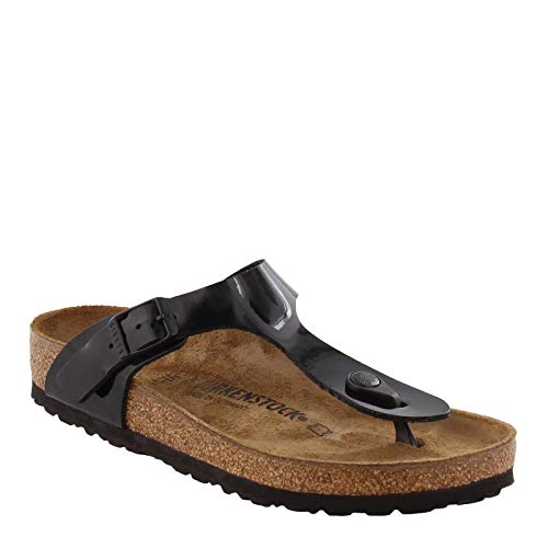 Birkenstock Women's Gizeh Thong Sandal, Black Patent, 38 M EU/7-7.5 B(M) US2