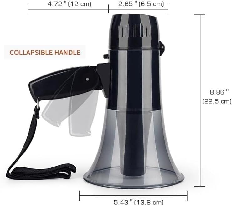 Handheld Megaphone Siren Alarm Mode Megaphone Speaker with 240 Seconds of Recording and Speaker Clear Sound