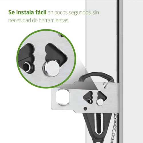 Amig - Tragbares Türschloss - Einfache lochlose Installation - Zusätzlicher Schutz für Haus, Hotel, Schlafzimmer - Sicherheitsschloss - Anti-Diebstahl-Fallenriegel