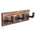 MyGift Wall-Mounted Industrial-Style Wood & Pipe Fixture 3-Hook Coat Rack