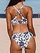 CUPSHE Women's Two Piece Bikini Set Floral Print Knot Bunny Tie, XS