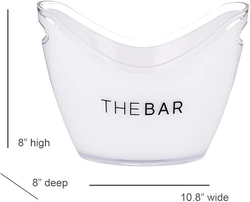 Santa Barbara Design Studio SIPS - Cubo de hielo acrílico de doble mango para champán blanco y negro, 10.8 pulgadas de ancho, barra disponible en Yaxa Costa Rica