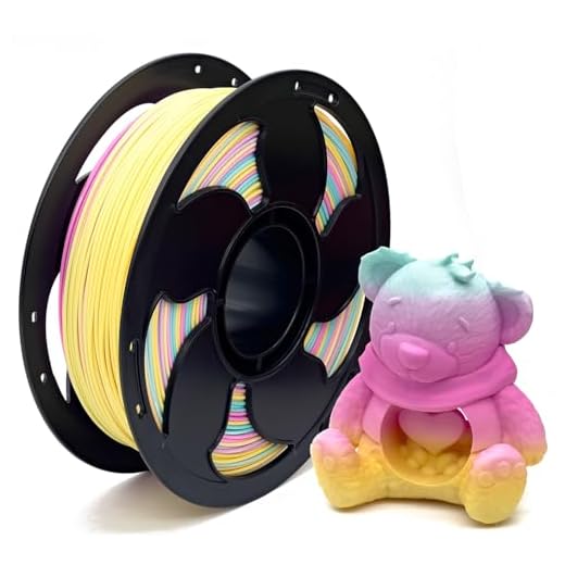 Matte Gradient Rainbow Macaroon 1.75mm PLA Filament Rod for 3D Printer High Speed 500mm/s, Neatly Wound 3D Printing PLA Filament Perfectly Hide The Layer Line 1kg (2.2lbs) Spool