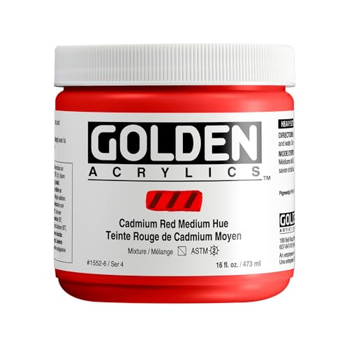 Golden Acrylique épais CAD rouge moyen HUE pour vos ateliers créatifs