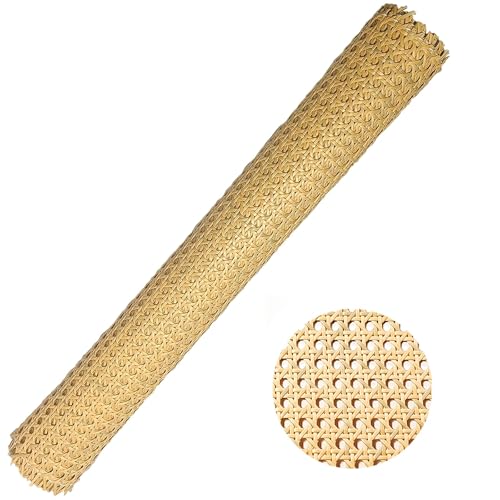 23.6 Width Cane Webbing Roll 6.6ft Plastic Rattan Material for DIY Projects and Furniture Upgrades, Ideal for Repairing and Updating Chairs Cabinets, Premium Cane Webbing Roll for Home Improvement