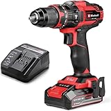 Einhell Taladro percutor con batería TE-CD 18/44 Li-i Power X-Change (18V, 44 Nm, función de perforación por percusión, portabrocas metálico de 13 mm, 2 velocidades, incl. batería de 2,5 Ah y batería)