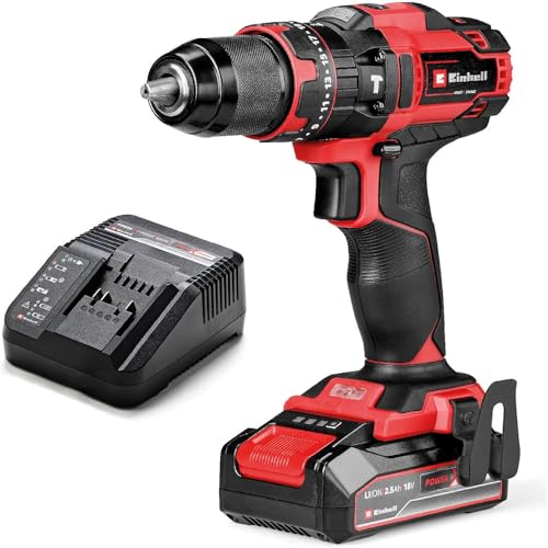 Einhell Taladro percutor con batería TE-CD 18/44 Li-i Power X-Change (18V, 44 Nm, función de...
