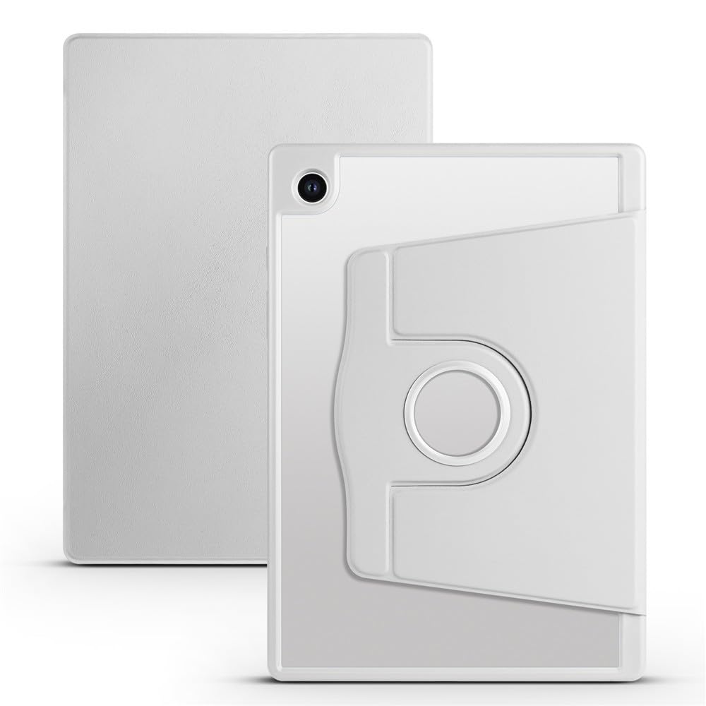 Étui intelligent Galaxy Tab S10 FE rotatif cuir gris luxe durable