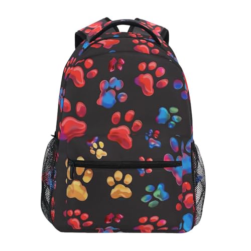 Sac à dos enfant coloré à empreintes de pattes de chat 40cm