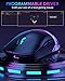 Typehaven G57 Wireless Gaming Mouse, 8000 DPI, 80g, 2.4G/Bluetooth/USB-C Rechargeable Wireless Mouse with 5 Programmable Buttons for PC/Mac, Black