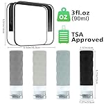 Travel Bottles for Toiletries, 4pcs Tsa Approved 3oz Travel Size Containers, BPA Free Leak Proof Premium Silicone Bottles, Refillable Liquid Squeezable Accessories W/Toiletry Bag - Image 2