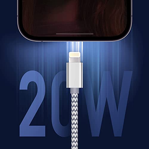 IPhone Chargeur [Apple MFi certifié] USB C au câble de foudre 3Pack 6 FT iPhone Chargeur rapide type C à câble de foudre en nylon tressé iPhone Cord pour iPhone 13 12 11 Pro Max Xr Xs 8 7 6 Plus et plus encore