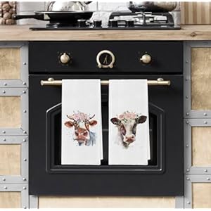 Flowers Highland Cow Kitchen Towels and Dishcloths Sets of 4, Farmhouse Cute Cow Print Dishcloth Watercolor Decorative Hand Tea Towel for Kitchen Home Cooking Baking Cleaning, 16×24 Inches Flowers Highland Cow Kitchen Towels and Dishcloths Sets of 4 Farmhouse Cute Cow Print Dishcloth Watercolor Decorative Hand Tea Towel for Kitchen Home Cooking Baking Cleaning 1624 Inches