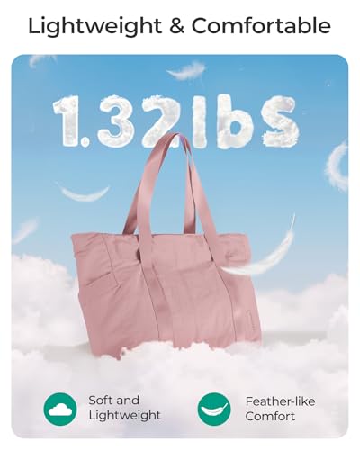 Image of BAGSMART Tote Bag for Women, Tote Bag with Zipper Work Tote with Compartments Nurse Shoulder Hanbag for Travel, Gym
