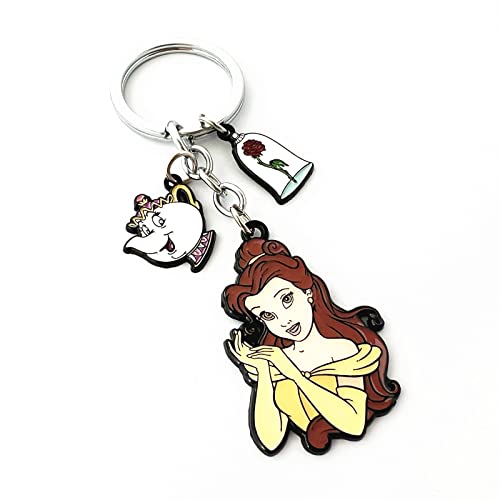 Hbswui Beauty The Bast Keychain Metal Cartoon Princess Keychain Gifts For Woman Girl #TOP1