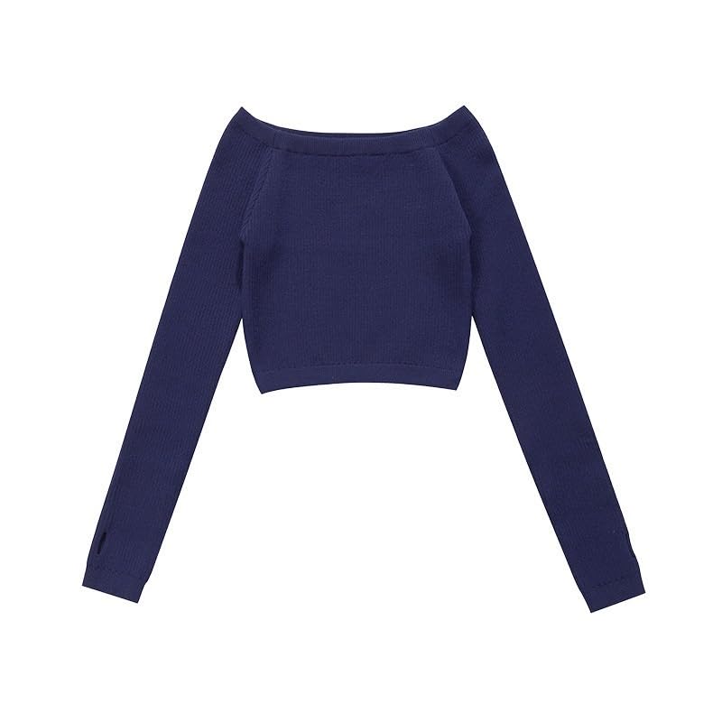 Girls Top Combo With Booty Shorts Ballet Dance Gymnastics Wear Knitted Leg Warmer Long Sleeve Pull Over Sweater Winter Set for Pilates Yoga Workout(Blue-A,140 Height 130-140cm)