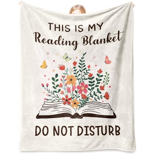 Glydein Regalos para amantes de los libros para mujeres, decoración de manta suave de franela, accesorios de lectura, bibliotecario, lectores, profesores, regalos de lectura de libros para cumpleaños