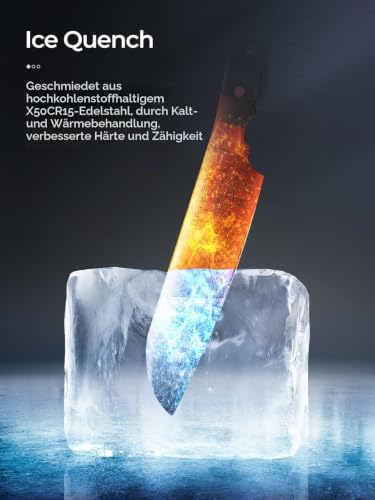 D.Perlla Messerblock mit Messer, 14-TLG Selbstschärfender Messerblock, Scharfe Messerset mit Ergonomischer und Rutschfester Griff… – Ansicht 5